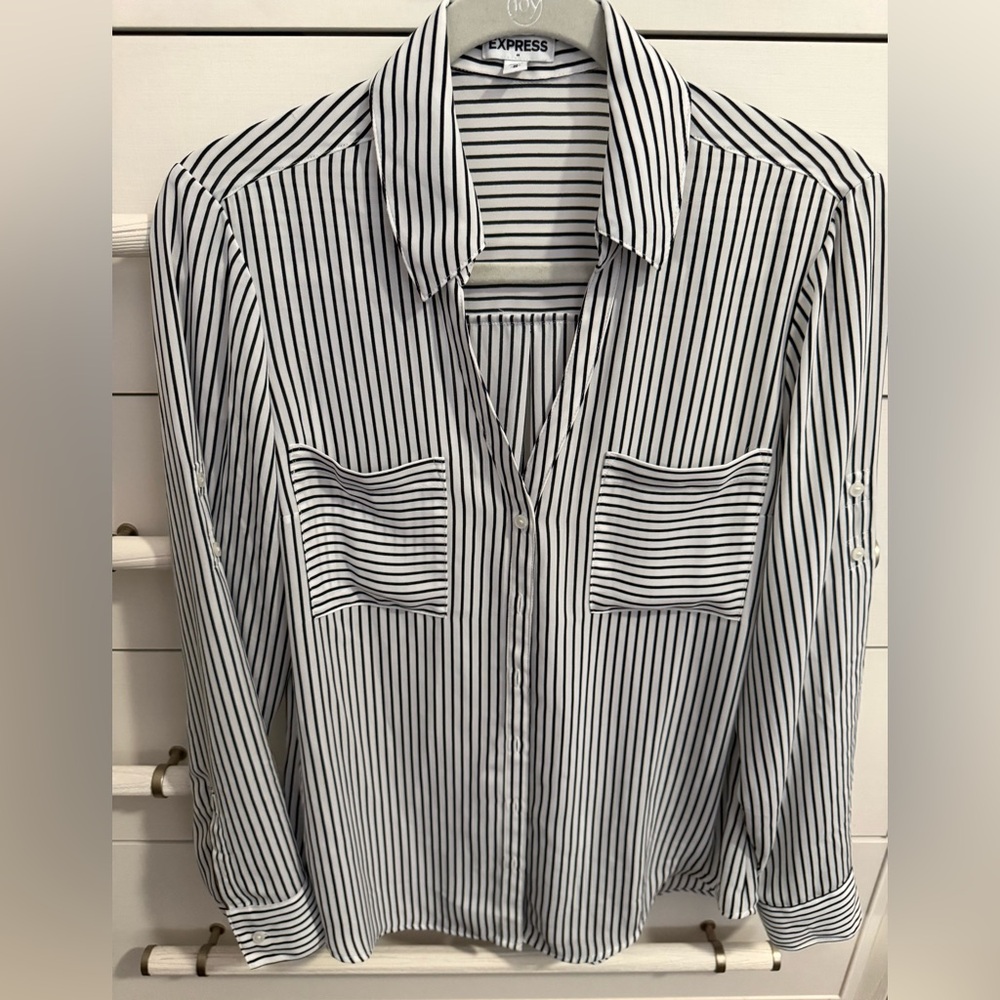 Express Monochrome Striped Shirt